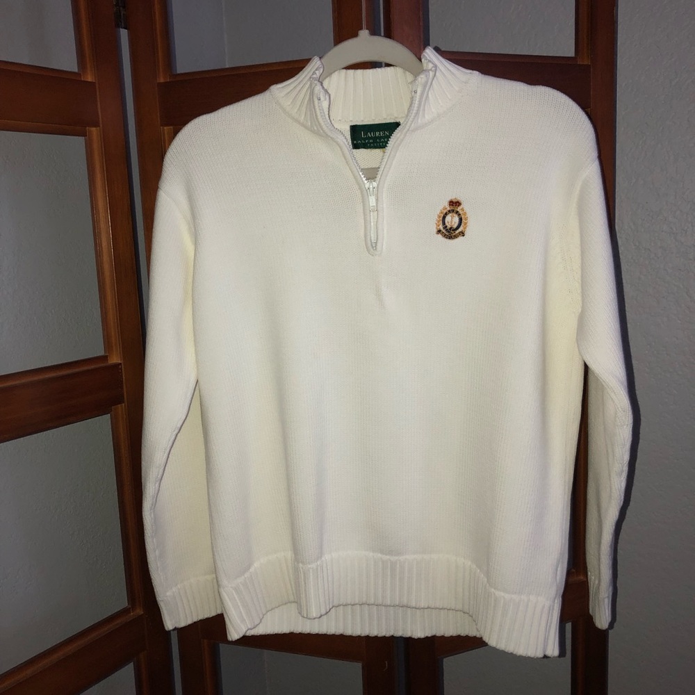 Rare Lauren Ralph Lauren Petite White Sweater